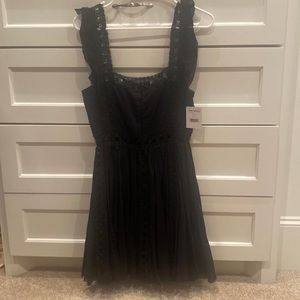 NWT Free People black cotton mini dress size M
